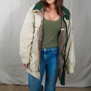 Vintage Eddie Bauer Field Jacket – Khaki / Forest Collar
